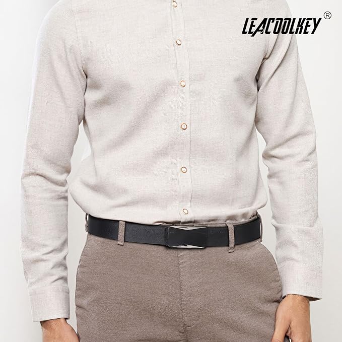 ZacLAy Cintura Casual In Pelle Per Uomo Cintura A Cricchetto Retro Fibbia Automatica In Metallo Dorato Abito In Vita Marrone Maschile Marrone 124891224