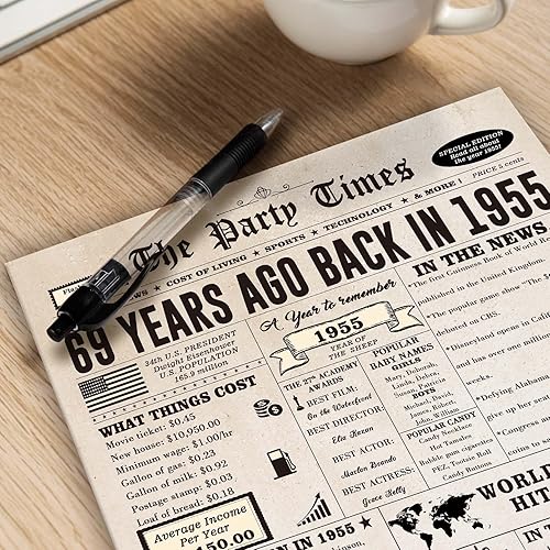 Miniatura 5 de Ziwenhu Tarjeta de felicitación para cumpleaños 69 para mujeres y hombres, divertida decoración de regalo de cumpleaños 69 para abuela, abuelo o