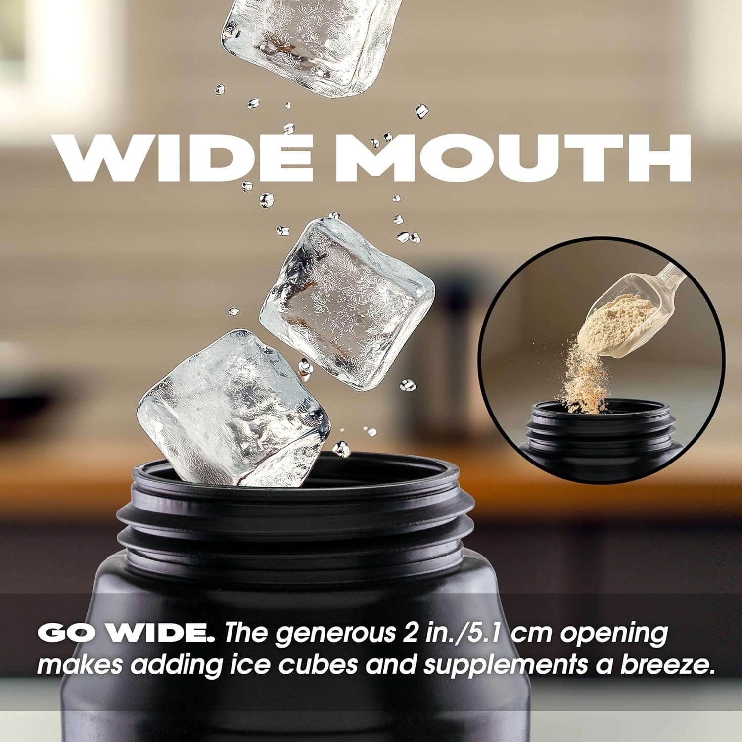 Cannon Sports 1 Liter Sports Water Bottle, BPA-Free, 34 Oz Capacity, Large Mouth, 2 lids (Straw and Squeeze), Great For Helmet Sports Such As Hockey, Lacrosse, Football, Boxing (6 Pack) (Black) - Image 3