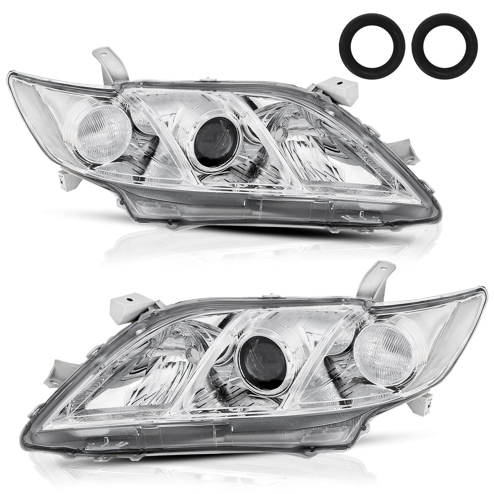ALZIRIA Headlight Assembly Compatible with 2007 2008 2009 toyota camry headlights 07 toyota camry 08 toyota camry headlights 09 toyota camry headlights Passenger and Driver Side