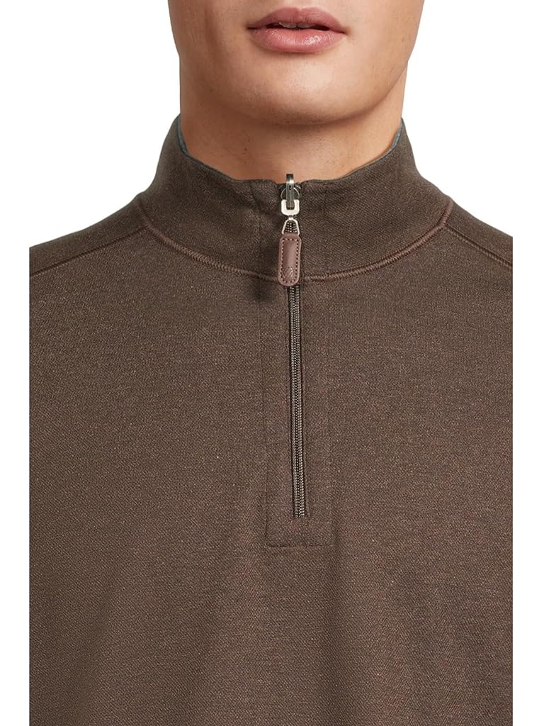 Brown Johnston & Murphy Reversible Solid Quarter-zip