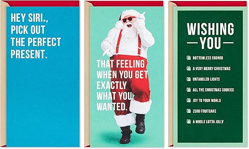 Hallmark Shoebox - Divertidos soportes para tarjetas de regalo o dinero (8 tarjetas de Navidad con sobres)