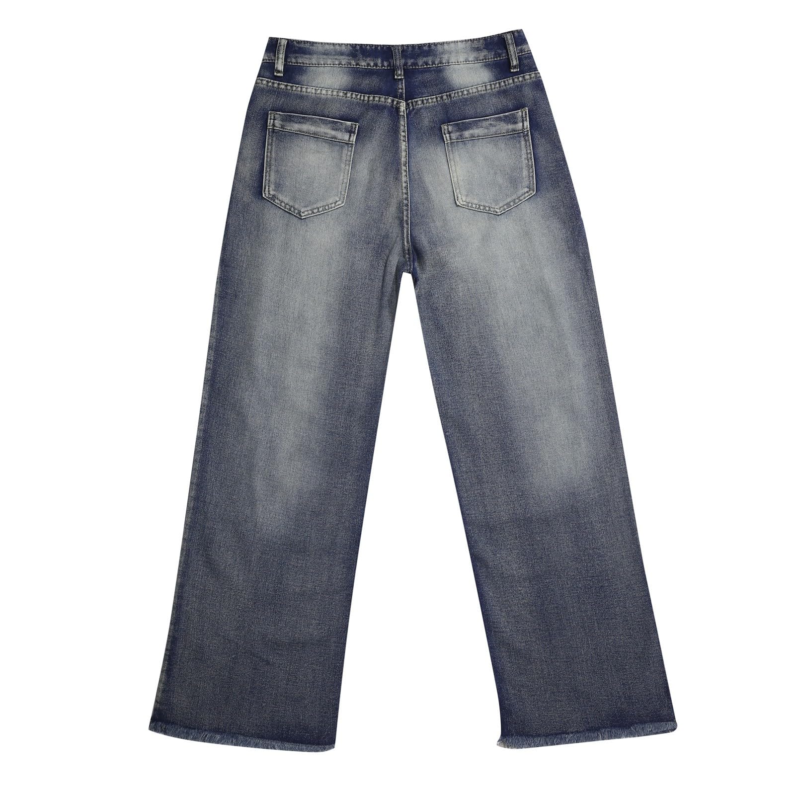 Vaqueros Para Mujer Bajita Elásticos Bolsillos Pantalones Trabajo Bootcut Mezclillas Bolsillo Deportes Campana Elefante Tiro Corte Recto Lavado Clásico Diseño Holgado Estilo Comodidad Superior