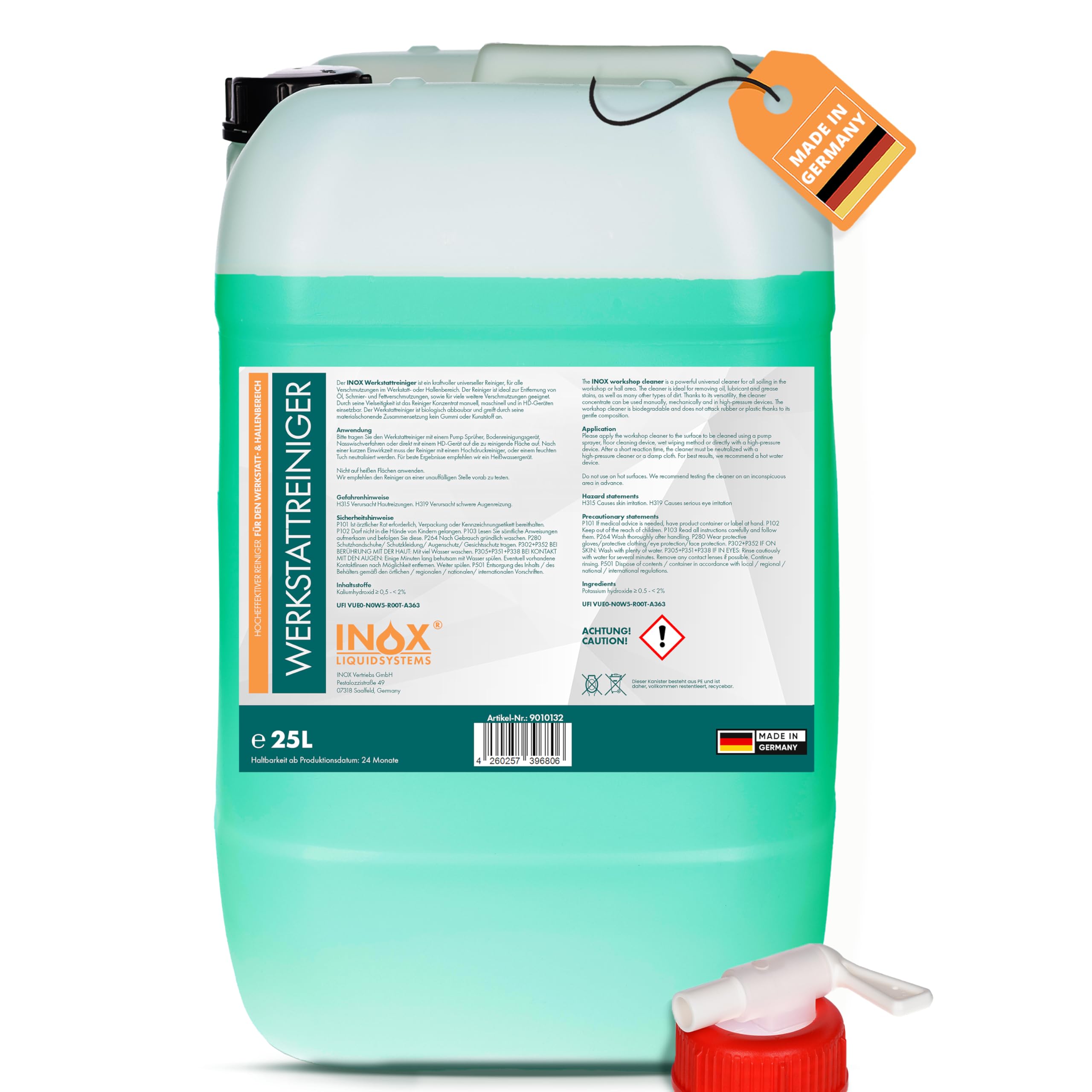 INOX® WS Werkstattreiniger Konzentrat, Reinigungsmittel für Hochdruckreiniger - 25 L