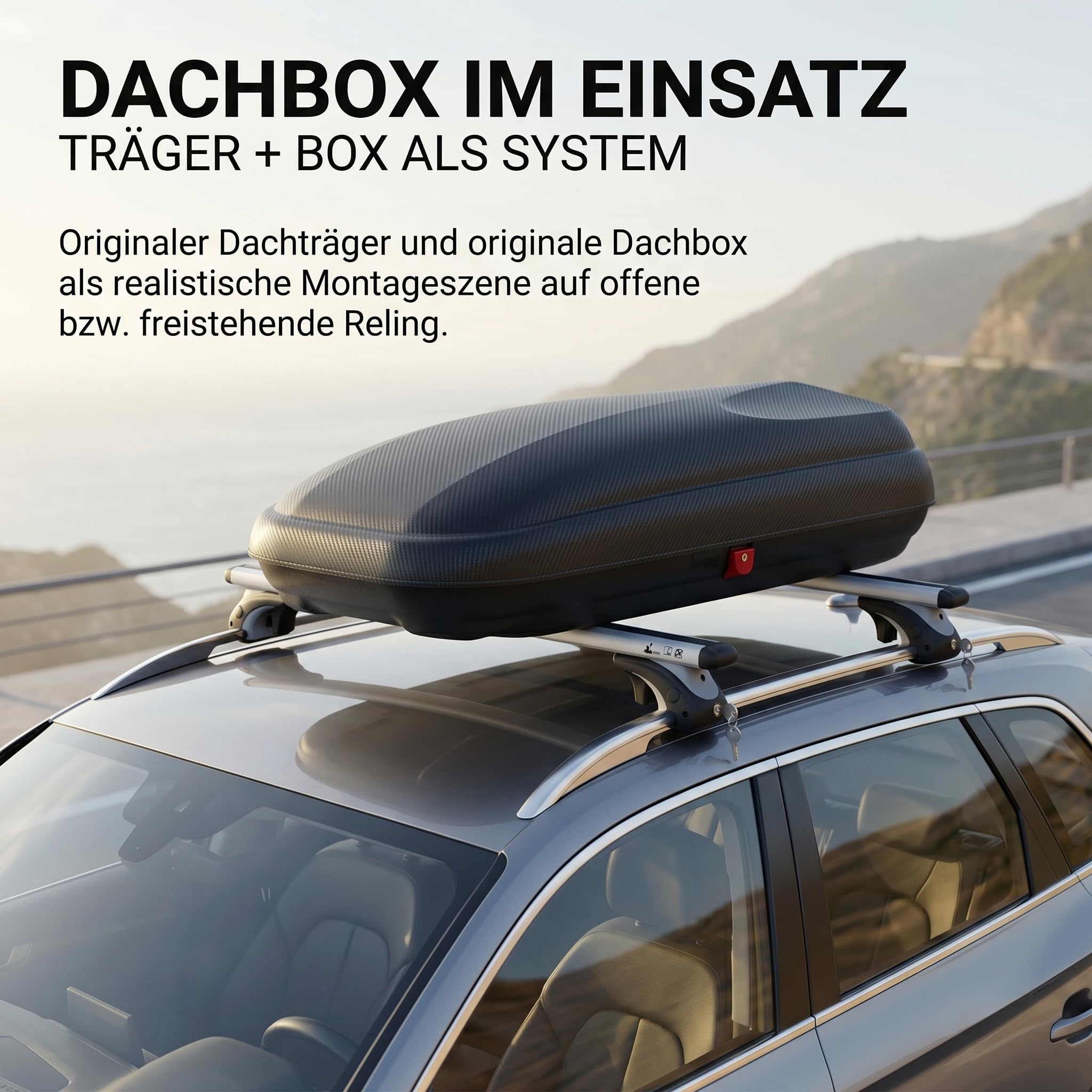 Dachgepäckträger Auto 135cm - Dachträger Universal VDP-R-005 | Auto Dachträger offene Reling | Dachträger für Reling abschließbar | Aluminium Grundträger Dachreling bis 90kg