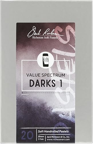 Miniatura 2 de Jack Richeson 422900 Dark 1 Value Spectrum Pasteles suaves enrollados a mano