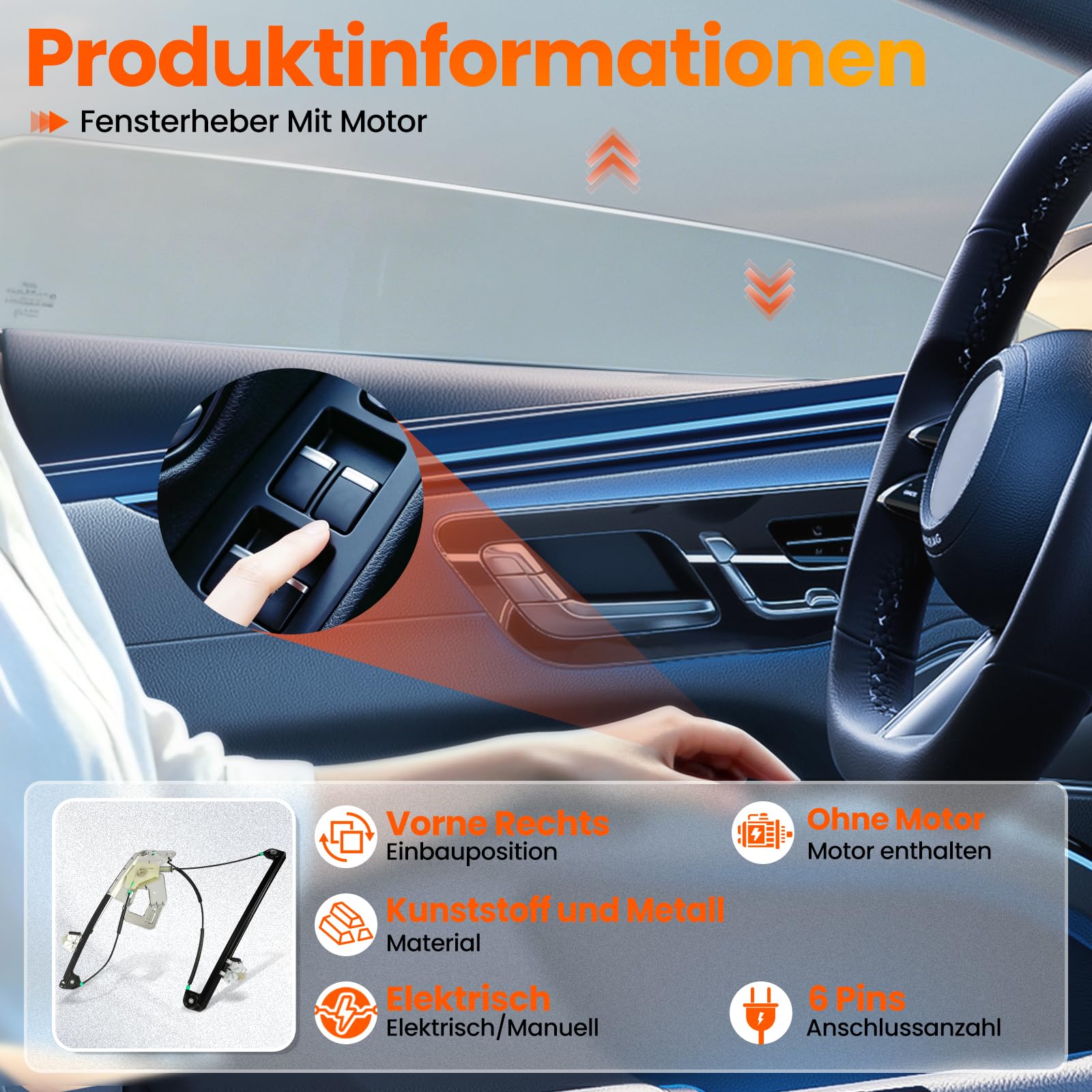 Fensterheber Vorne Links Kompatibel mit BMW 5er E39 1997-2004
