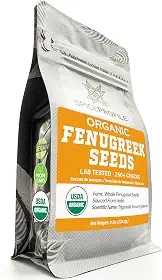 Spice Profile Sementes de feno-grego orgânicas USDA, testadas em laboratório para metais pesados, bolsa resselável de 227 g, Methi, Semillas de Fenogreco