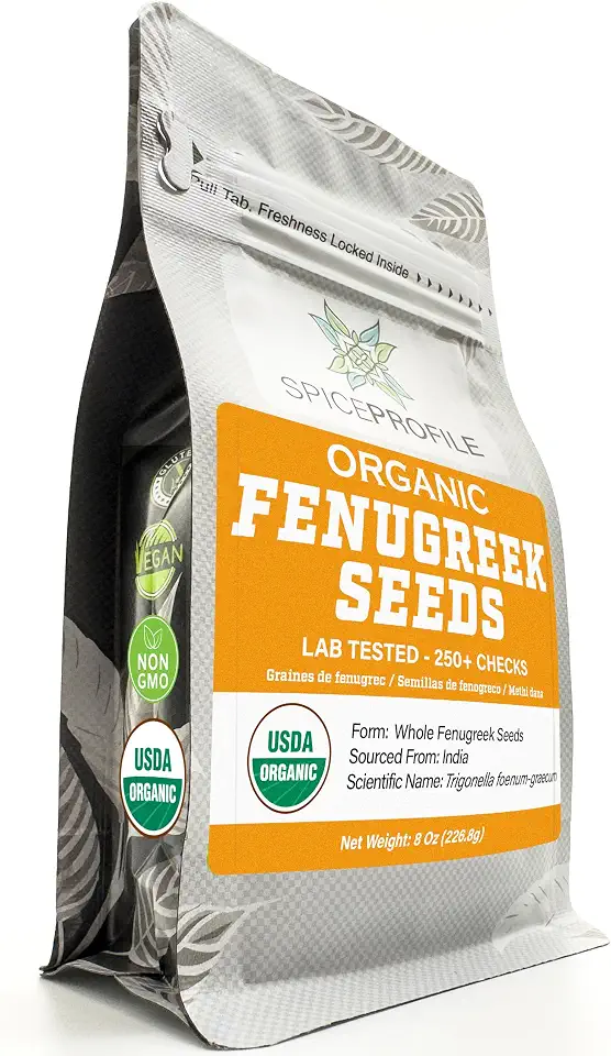 Spice Profile Sementes de feno-grego orgânicas, 227 g | L: ab tested | Testado em laboratório