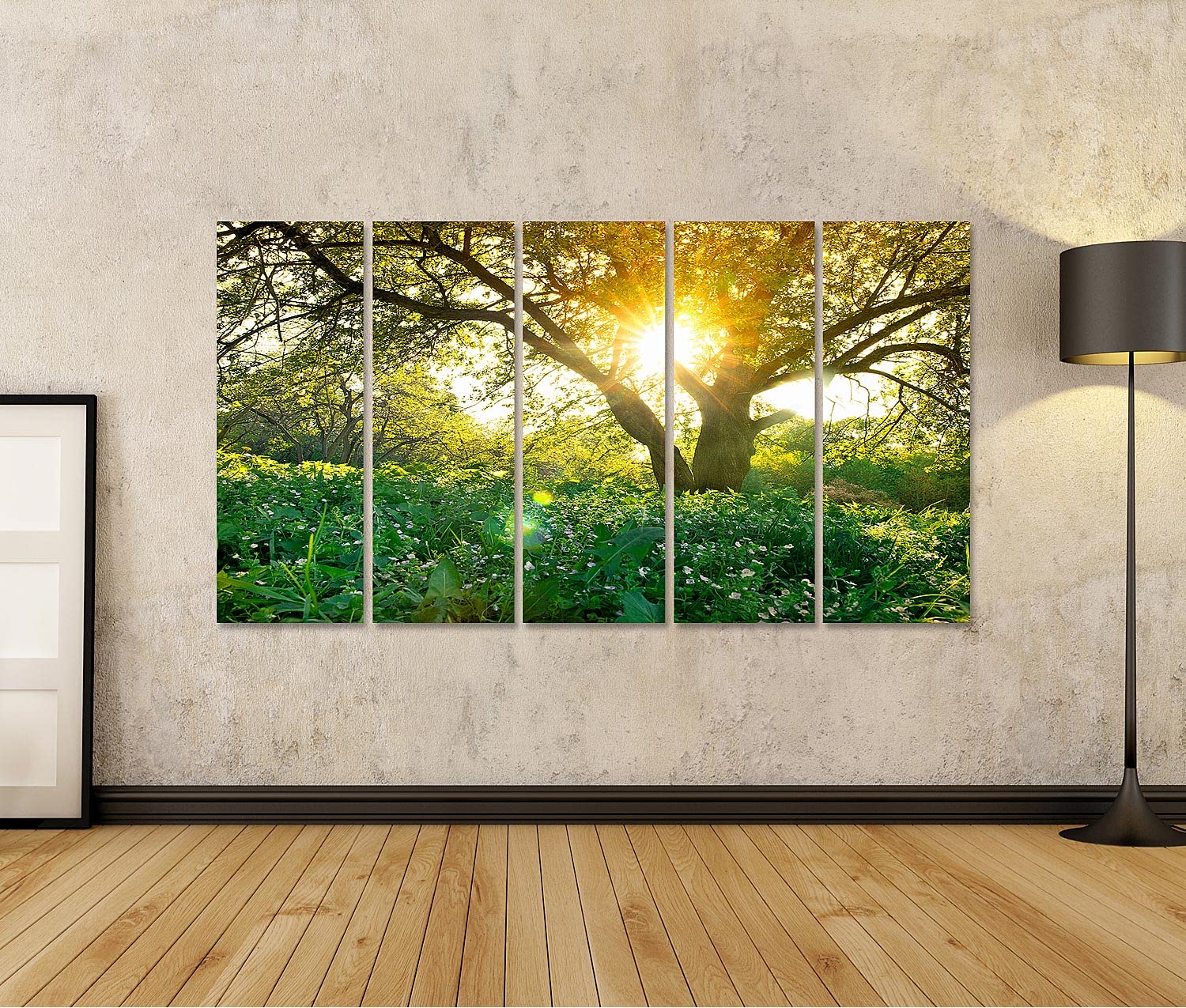 islandburner cuadro sobre lienzo primavera árbol rayos de sol imágenes murales carteles