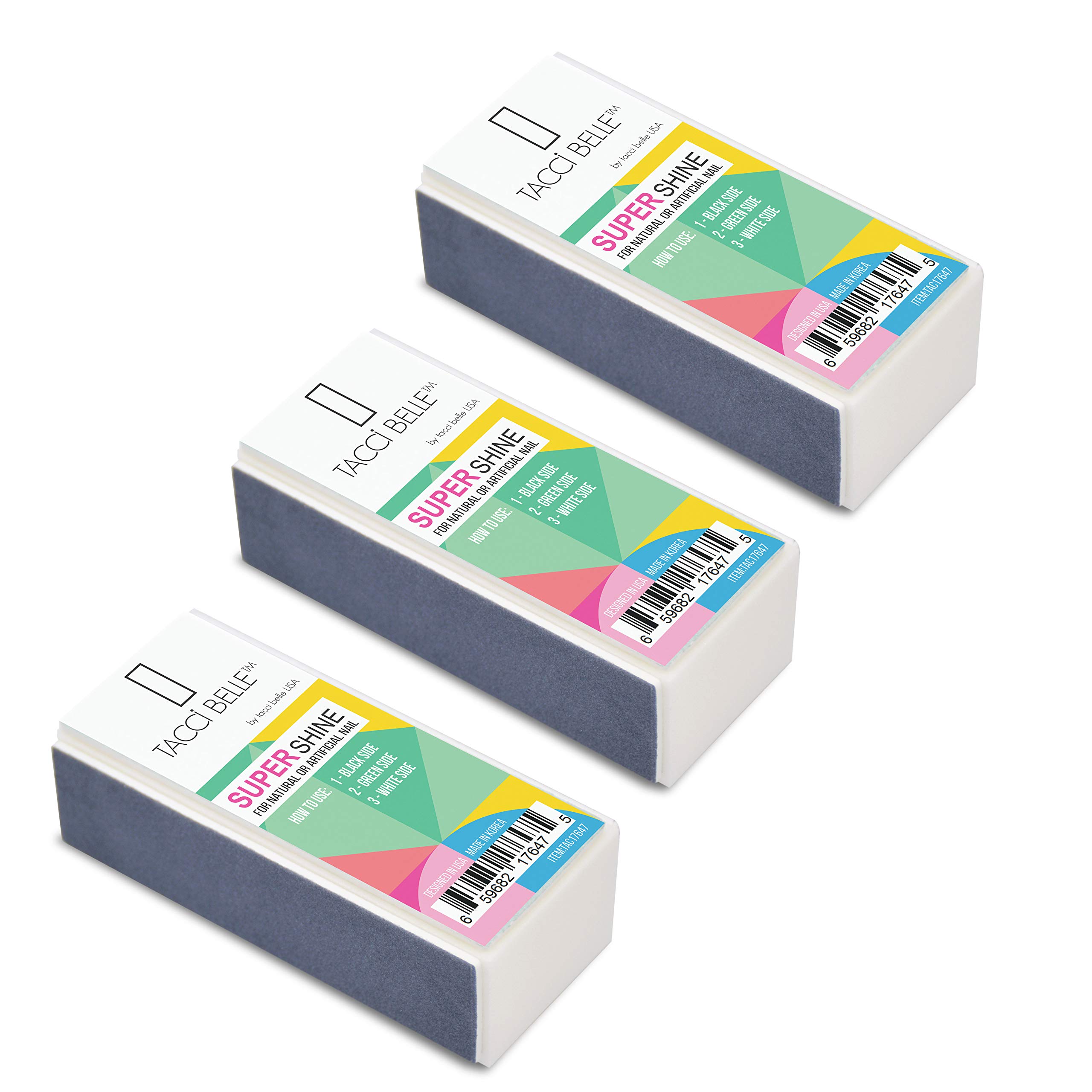 TachibelleKOREA 3 pcs Pack Kit 4-Way Shiny Buffer Super Shine - Smooth, Shine, For Healthy & Shiny Nails