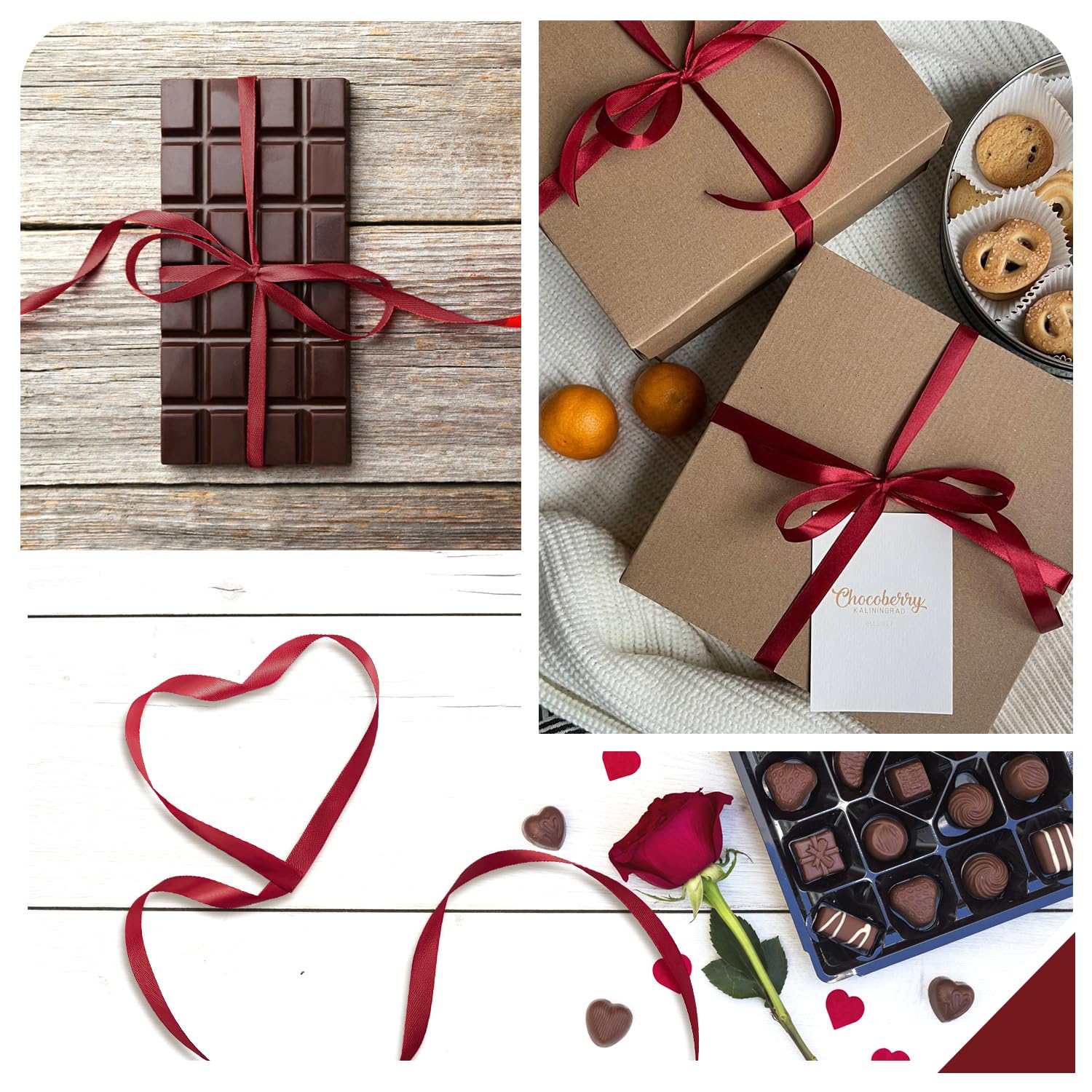 Cinta De Regalo Roja De 10 Mm, 22 Metros, Cinta De Raso Roja, Cinta Roja, Cinta De Raso Para Navidad, Cinta Decorativa Roja, Para Bodas, Bautizos Y Regalos De Cumpleaños