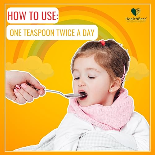 Miniatura 5 de HealthBest Kidbest Estimulante del Apetito para Niños de 3 a 13 Años con L-Lisina y Vitaminas B, Jarabe, Ayuda al Aumento de Peso Saludable, Sabor a