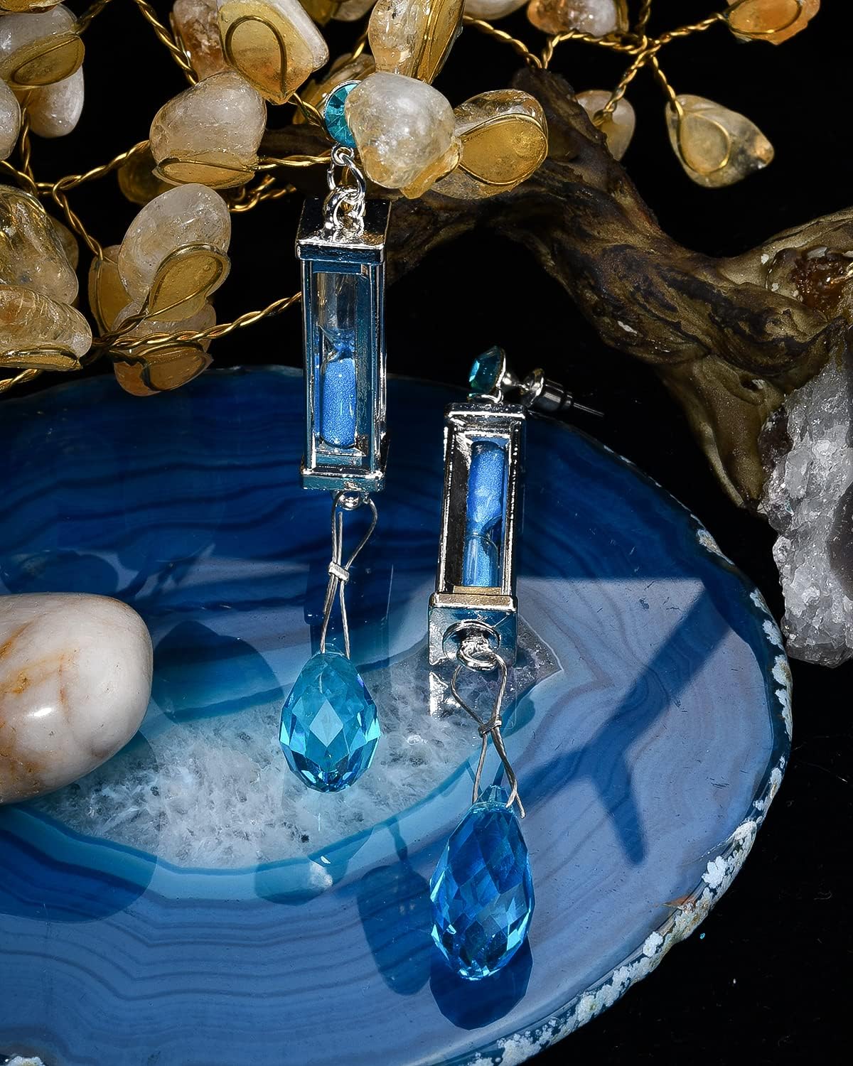 Gold Plated Japan Vanitas Hourglass Necklace Earrings Anime Drop Jewelry Cosplay Birthday Gift
