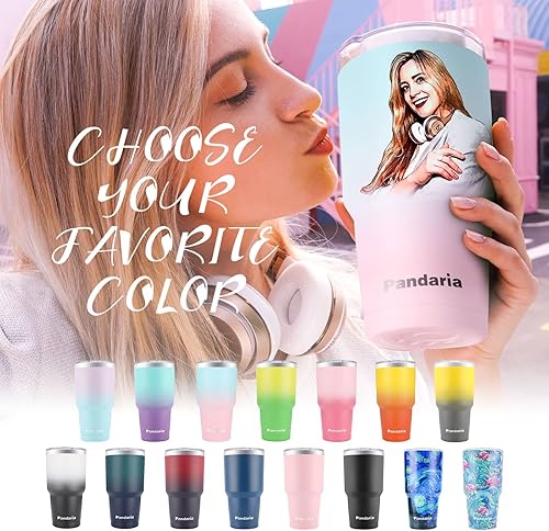 Miniatura 4 de Vaso personalizado con tapa y pajita, vaso a prueba de derrames, vaso personalizado de doble pared con aislamiento al vacío personalizado con tu