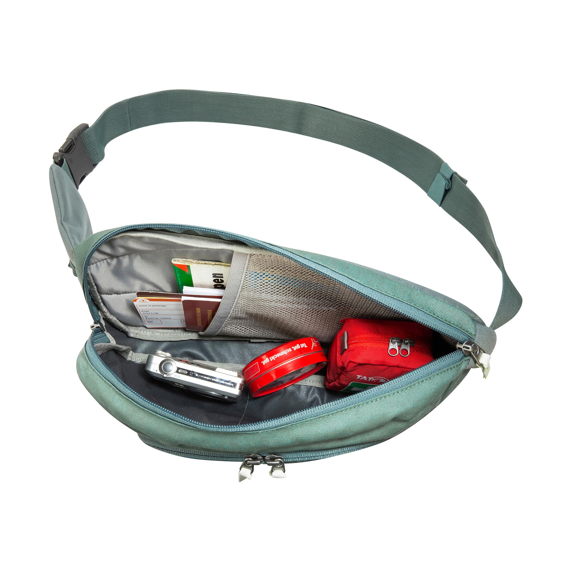 Tatonka Bauchtasche Hip Sling Pack 5 Kapok - Stylische Hüfttasche mit DREI Reißverschluss-Fächern inkl. Organizer - Auch als Crossbody Bag oder Sling Pack tragbar