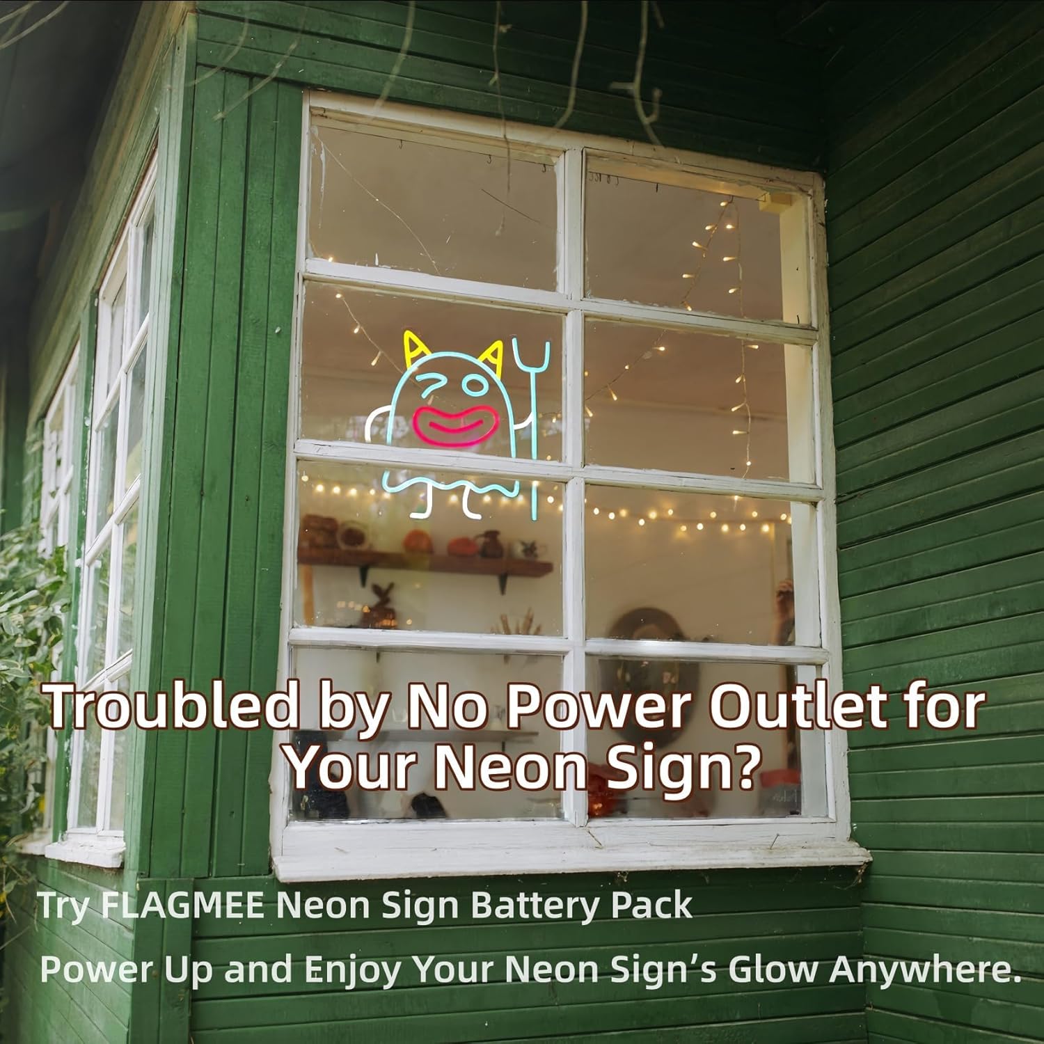 USB Portable Battery Pack for Neon Signs - 5V LED Neon Sign Power Supply, Convert USB-Powered Neon Lights to Battery-Operated