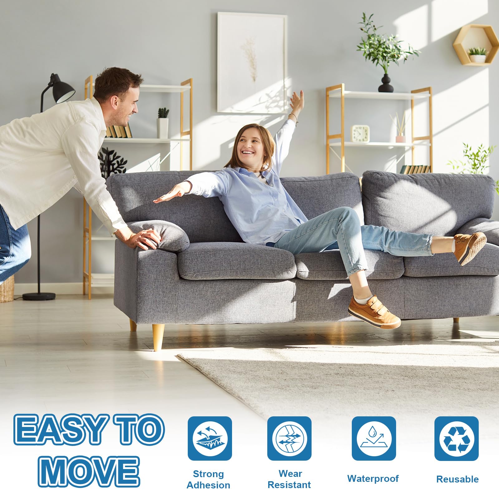 Yelanon Furniture Sliders - 24 Pcs-2 1/2" Square Furniture Sliders For Carpet - View #14