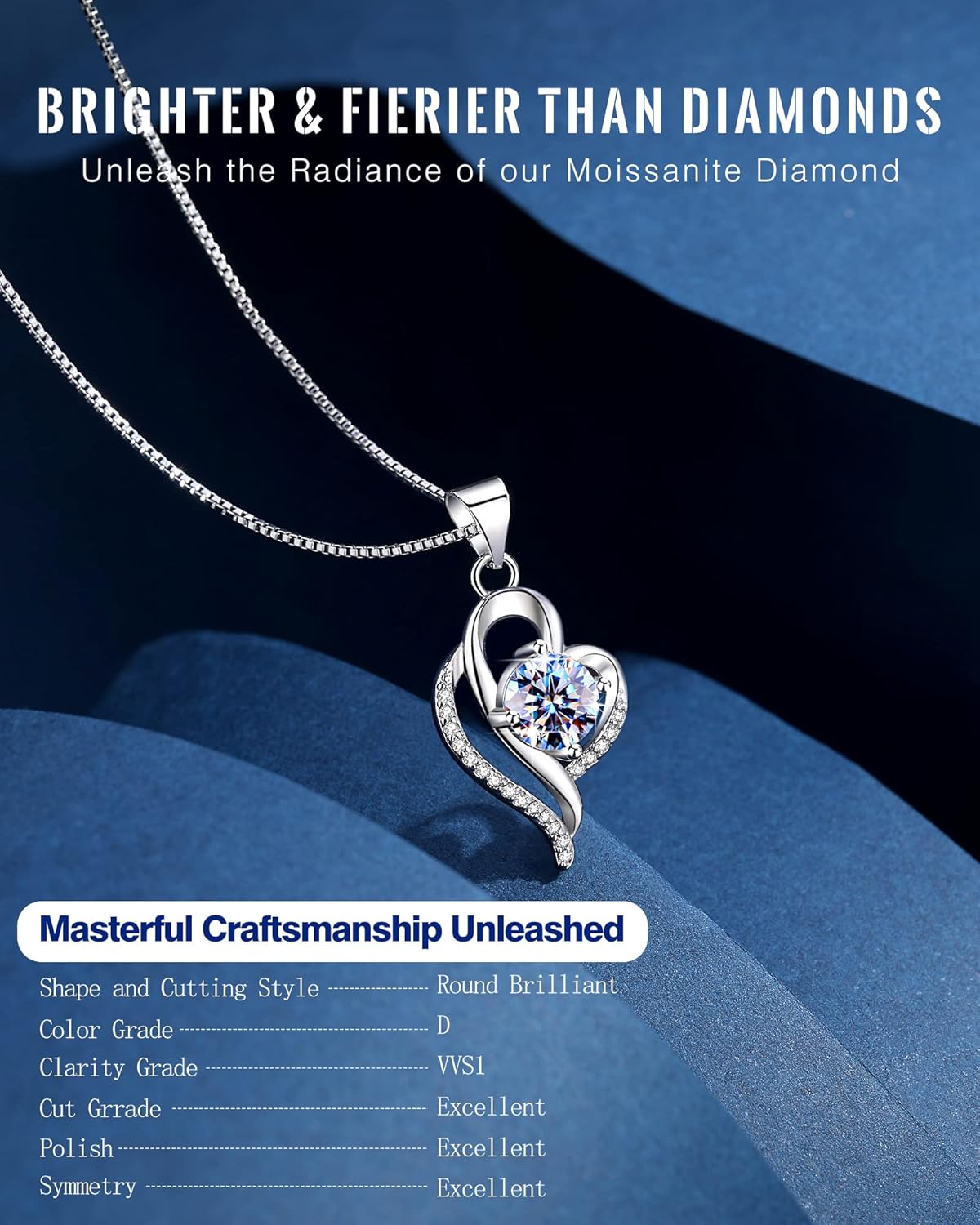 wedding anniversary jewelry gift for wife sterling silver moissanite with two chains