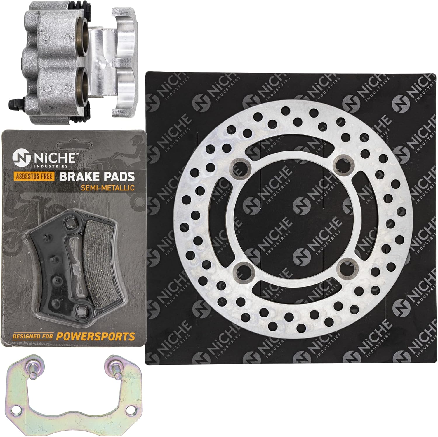 NICHE Rear Brake Rotor Caliper Pad Kit for Polaris RZR 4 900 General 1000 1912278 5254272 2203318 1912276 5263266