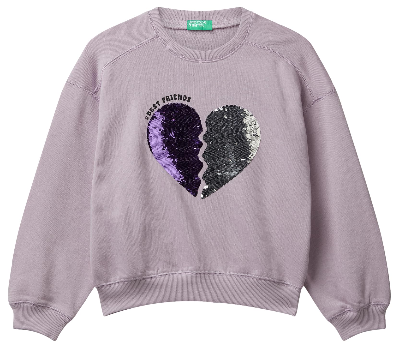 Sweat Aubergine Fille United Colors of Benetton avec Paillettes