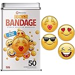 BioSwiss Bandages, Emoji Shaped Self Adhesive Bandage Set, Latex Free, Sterile Wound Care, 50 Count