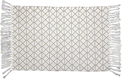 Vista 12 de Winwinplus Alfombra de algodón de 2 x 3 pies, tejida a mano con borlas, alfombra de interior para baño, dormitorio, sala de estar, lavandería