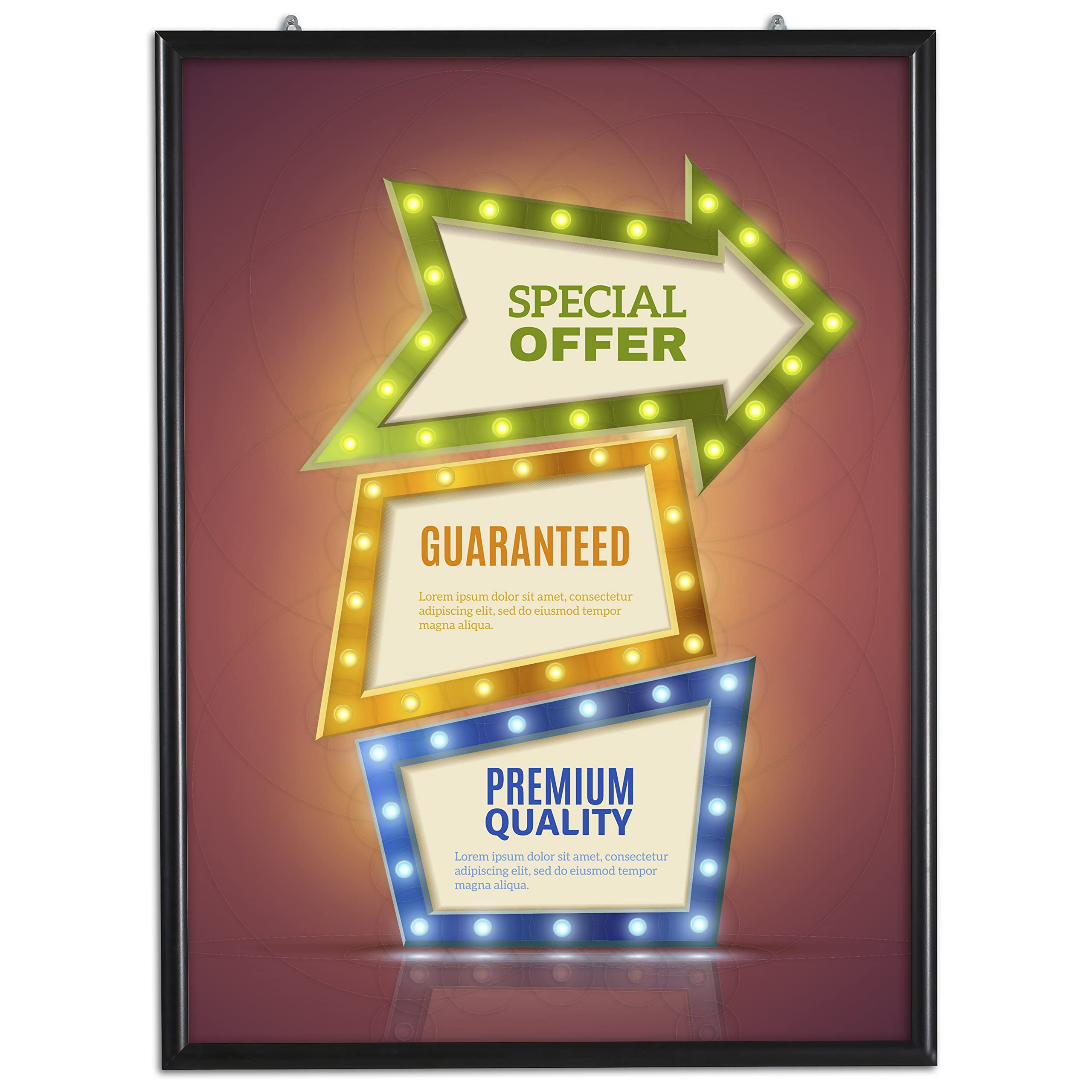 M&T Displays Portable Snap Poster Frame 36x48 Inch Black 1
