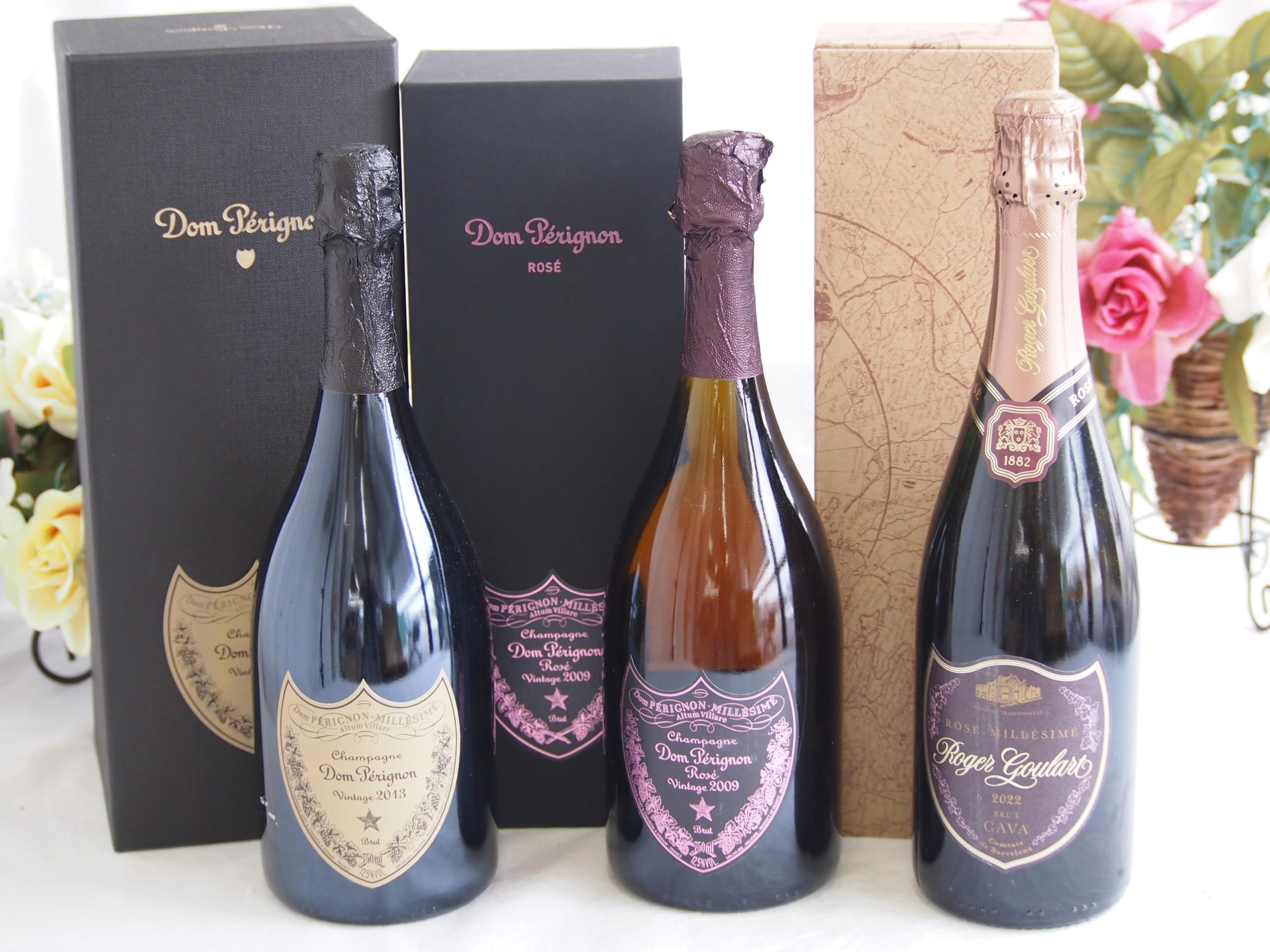 Amazon.co.jp: ドンペリニヨンロゼ ドンペリ白飲み比べ3本セット  