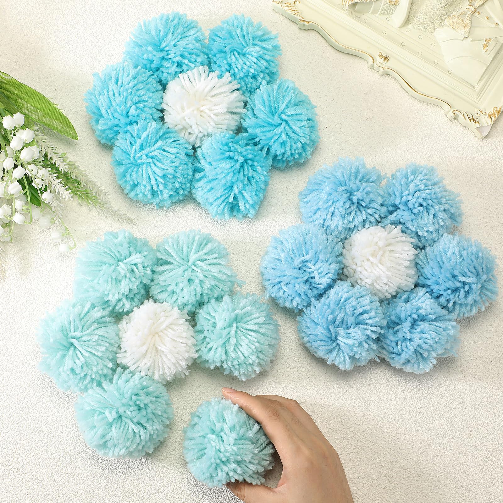 Amazon.com: Threlaco 100 Pcs 3inch Blue Pom Poms for Crafts Large