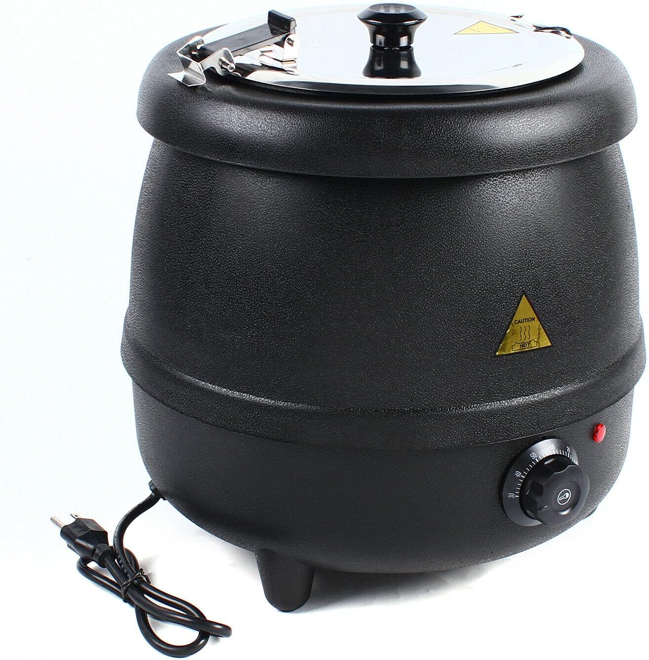 OUKANING 10L Soup Kettle, 400W PP Shell Commercial Electric Soup Warmer 110V Black Countertop Food Kettle Warmer Restaurant Stainless Steel Pot for Home & Commercial