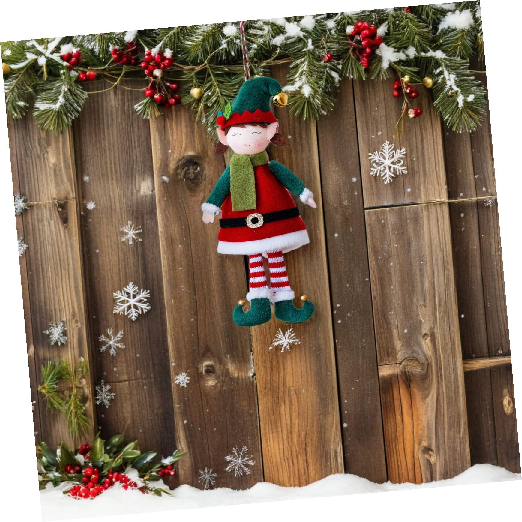 ABOOFAN 2pièces Couple de Peluches Elfes Décoratives Douces Noël pour Sapin et Fêtes Hiver Lot de Figurines Peluche