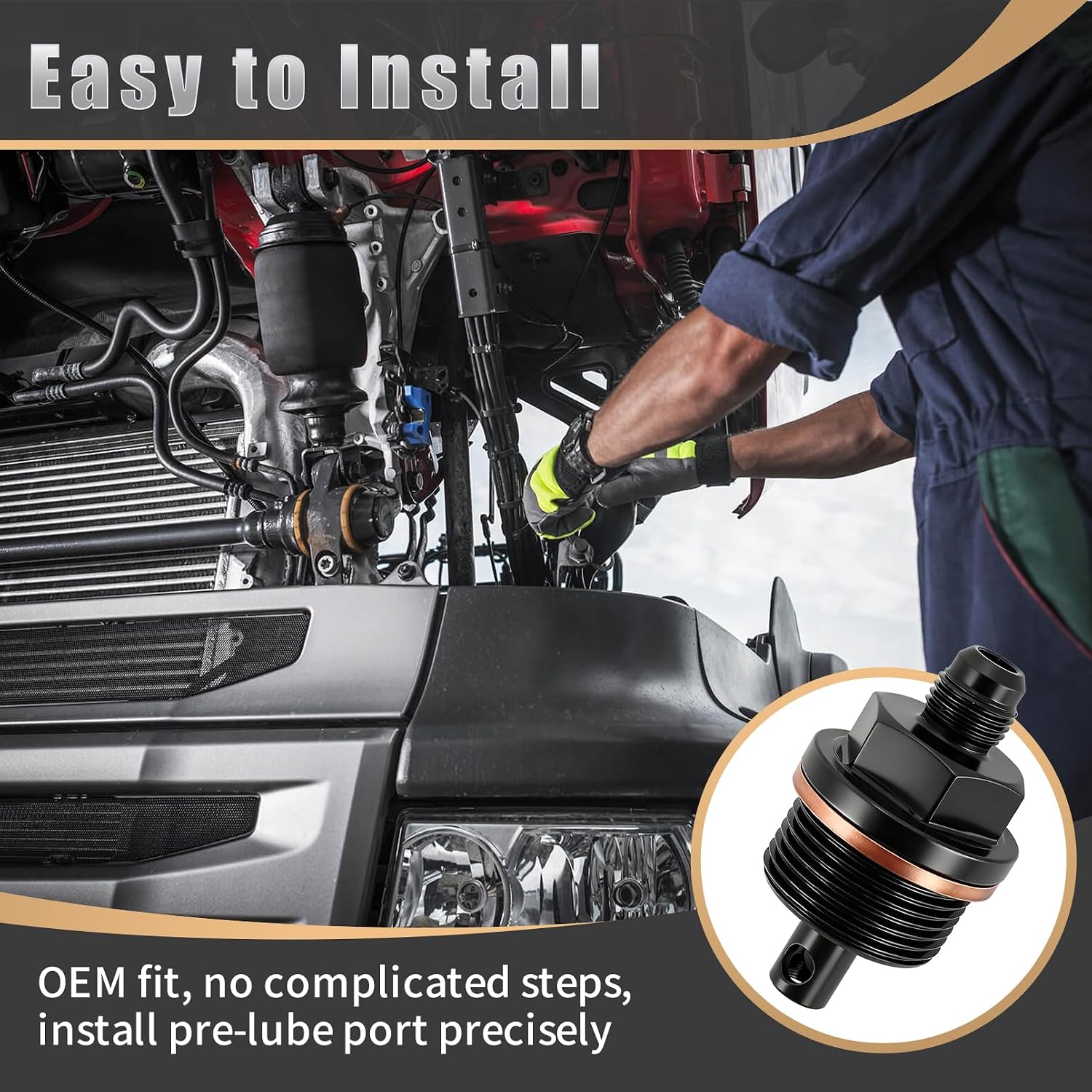 6492-10 Oil Priming Adapter for Detroit Diesel DD13 DD15 Engines