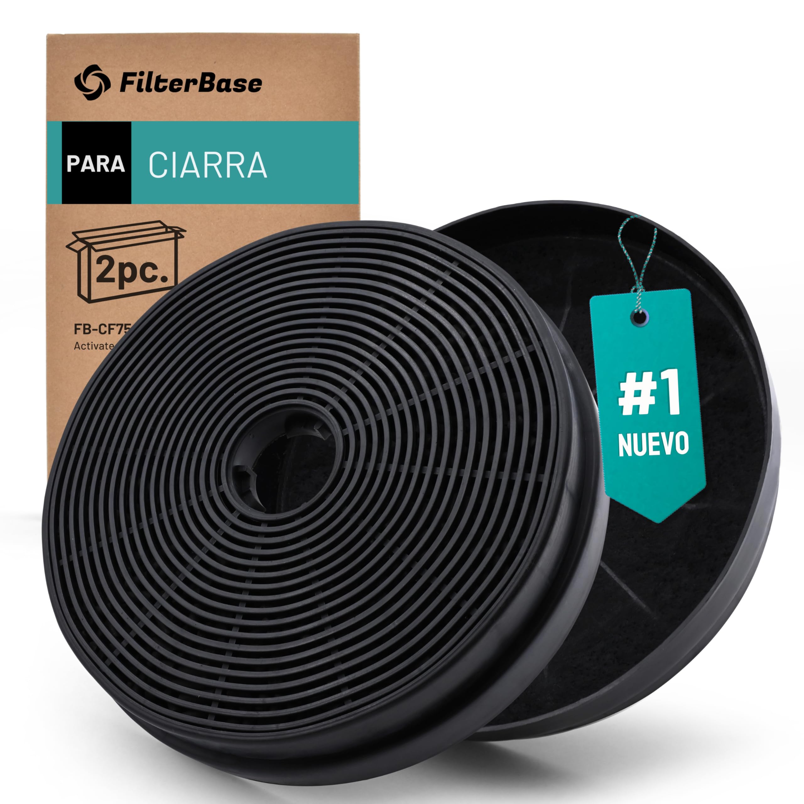 FilterBase Activated Carbon Filter for Ciarra CBCF003 Cooker Hood (Pack of 2)