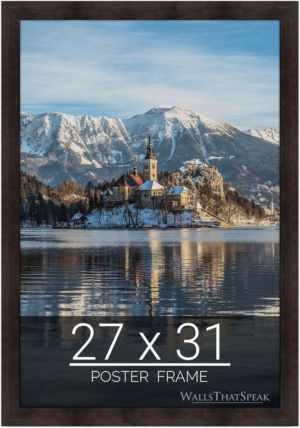 wallsthatspeak 27x31 Espresso Brown Picture Frame for Puzzles Posters Photos or Artwork