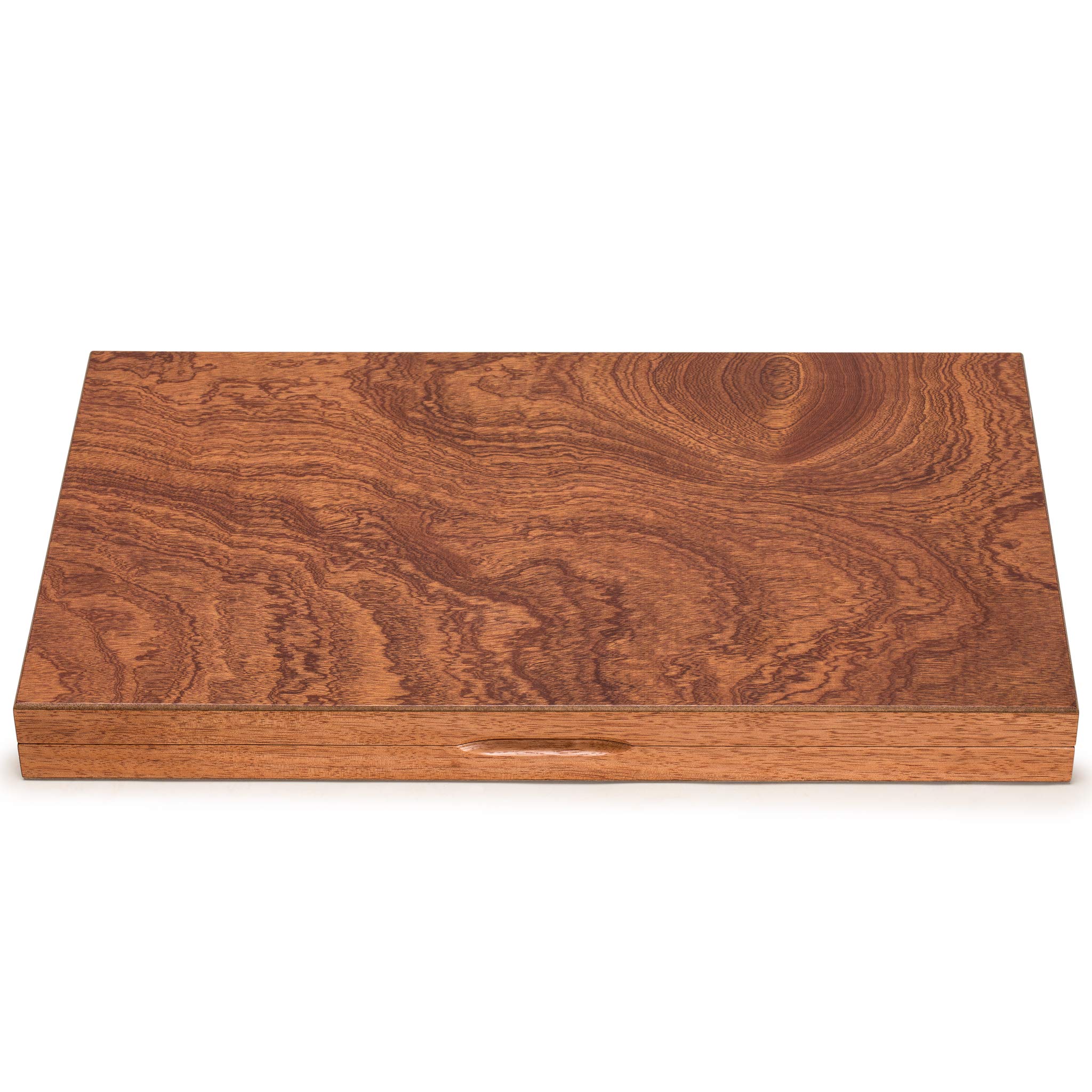 Yellow Mountain Imports Jeu de Backgammon Incrusté en Bois de Rose - Knoll - avec Pièces de Jeux en Acrylique & Gobelets à Dés en Bois, Plateau de 49 Centimètres