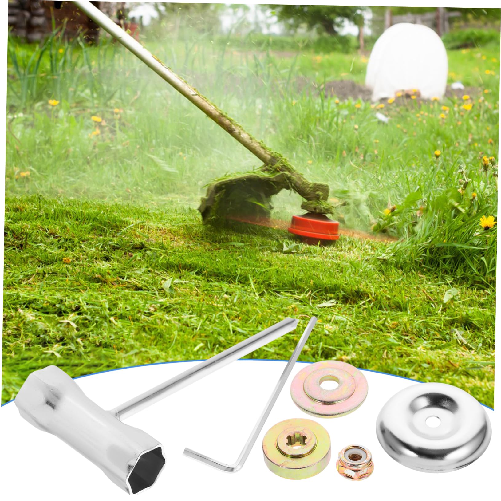 Yardwe 4 Juegos Accesorios para Cortacésped Llave para Cesped Disco De La Máquina Deshierba Llave De Repuesto para Disco De Cortacésped De Jardín Cobre