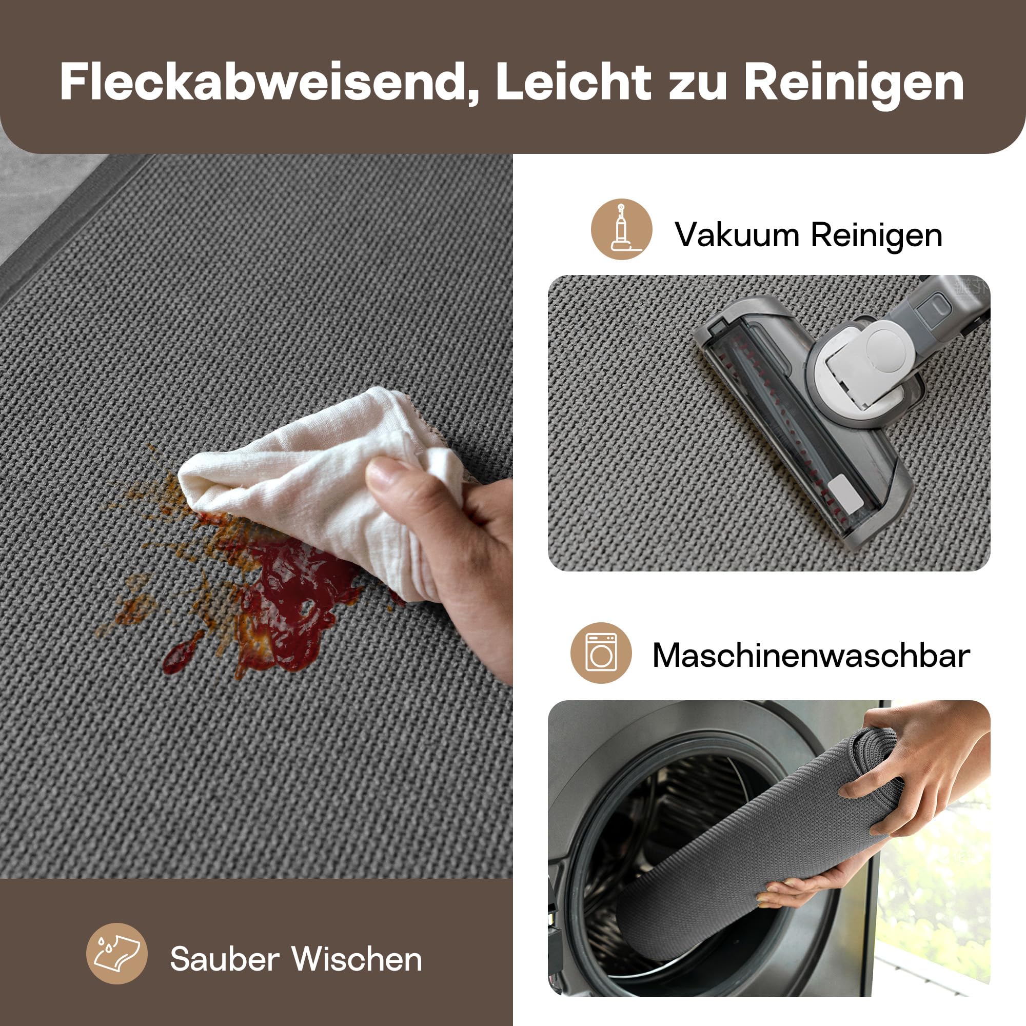 Color&Geometry Kitchen Rugs And Mats Non Slip Washable, Absorbent Woven Kitchen Runner Rug Easy To Clean Kitchen Floor Mats For In Front Of Sink, Laundry Room, Hallway, 17"x71", Beige