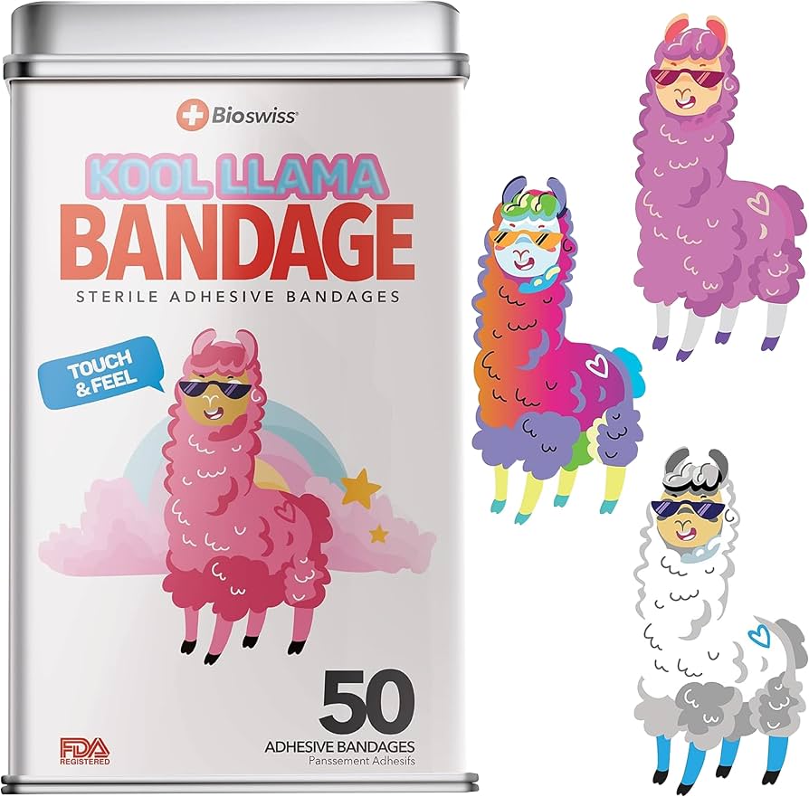 Amazon.com: BioSwiss Bandages, Llama Shaped Self Adhesive Bandage