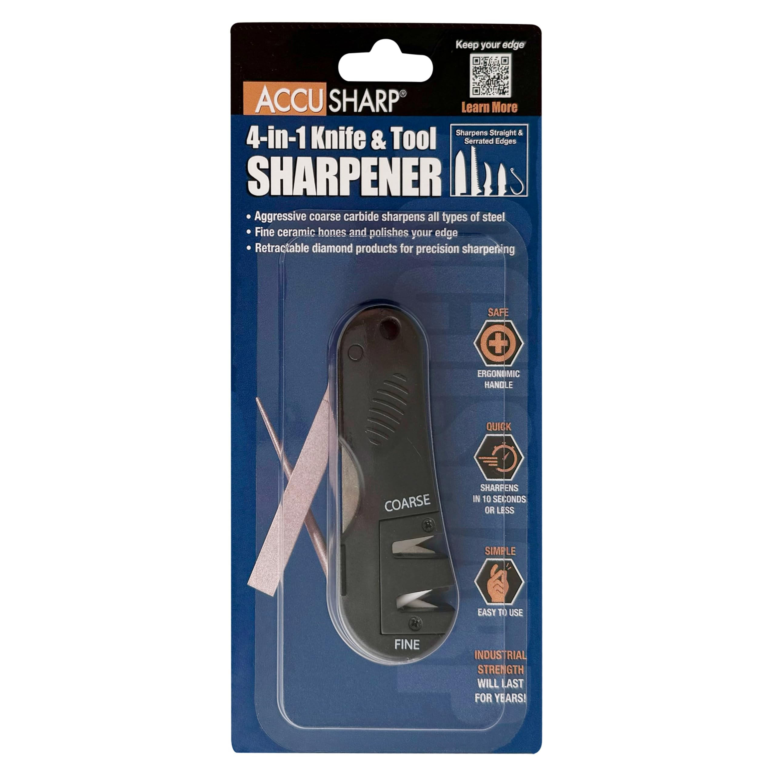 Accusharp 029C 4 w 1 ostrzałka do noży i narzędzi, czarna