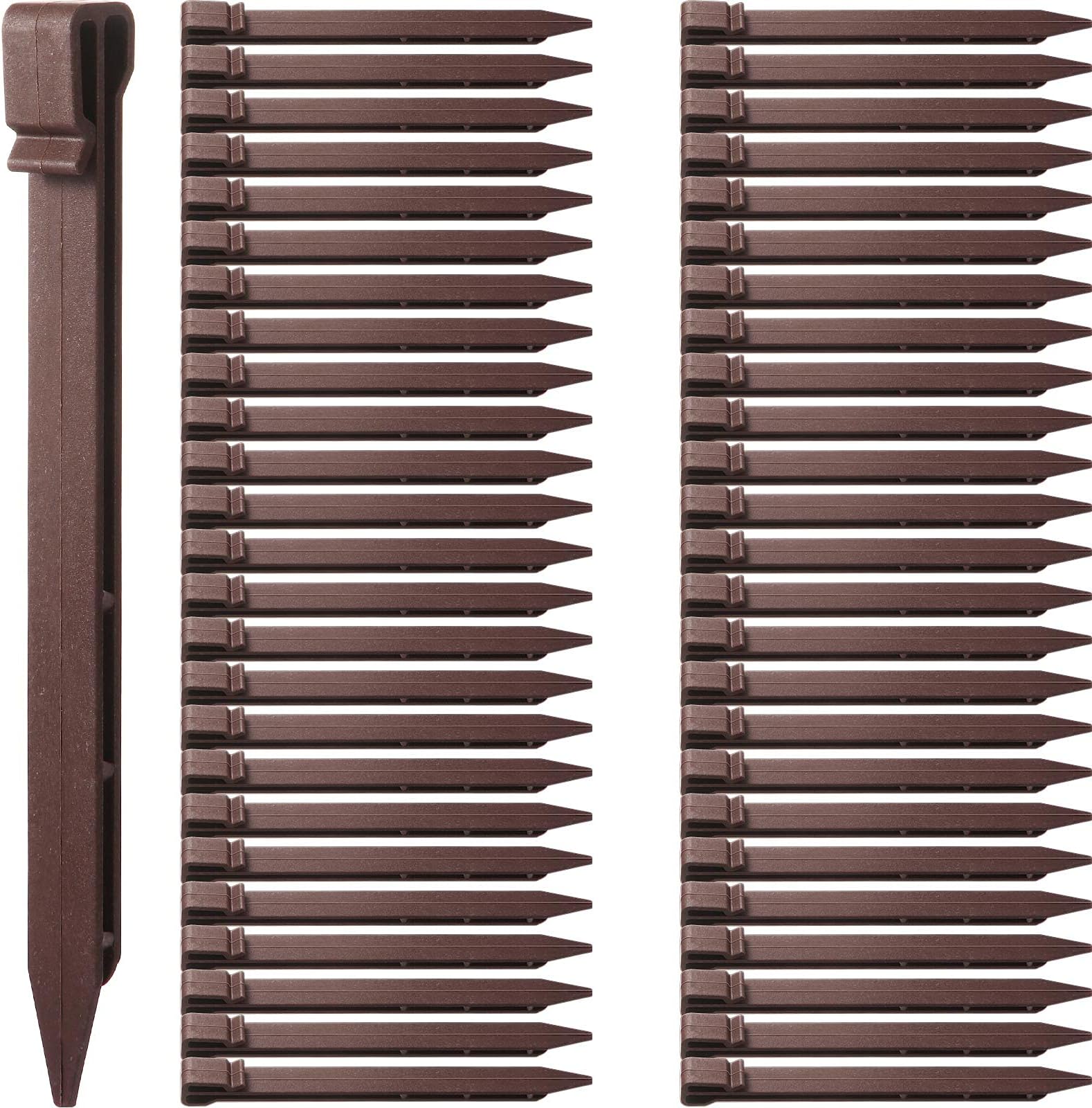 30 PCS Brown Garden Landscape Edging Stakes, 10 Inch