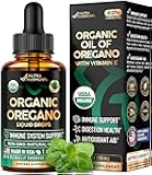 USDA Organic Oil of Oregano - Liquid Drops with Vitamin E - Made in USA - Supplement for Immune Support, Digestion Health & Antioxidant - Non-GMO, Natural, Vegan - As Pills, Capsules, Softgels 1 fl oz
