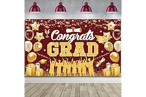 Large and Vibrant Burgundy and Gold Graduation 2024 Decorations
