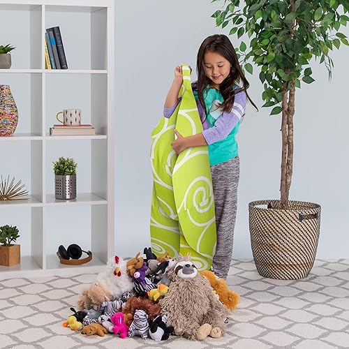 Miniatura 344 de Posh Funda de Silla Puf Rellenable para Almacenamiento de Animales de Peluche para Niños - Organizador de Juguetes Infantiles, Grande-38 - Lona