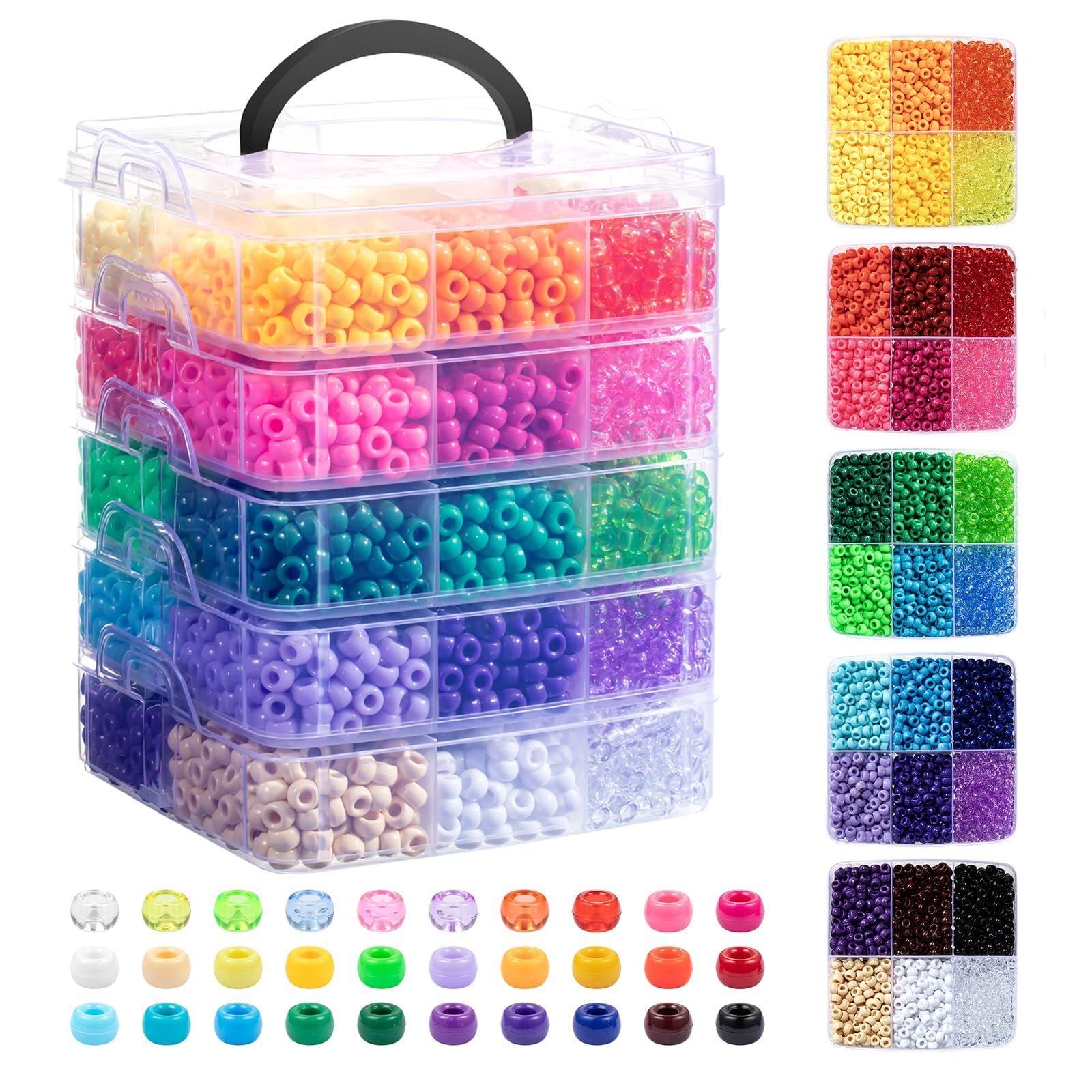 Simetufy 6000 Pcs Pony Beads