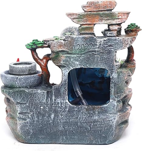 Miniatura 4 de LOYALHEARTDY Fuente de mesa en cascada de escritorio, mini rocalla para manualidades, regalo atomizador, fuente humidificadora para el hogar,