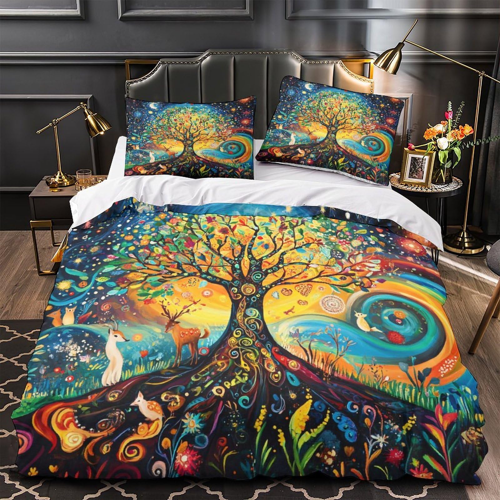 Housse de couette hypoallergénique fermeture éclair lit simple 3D