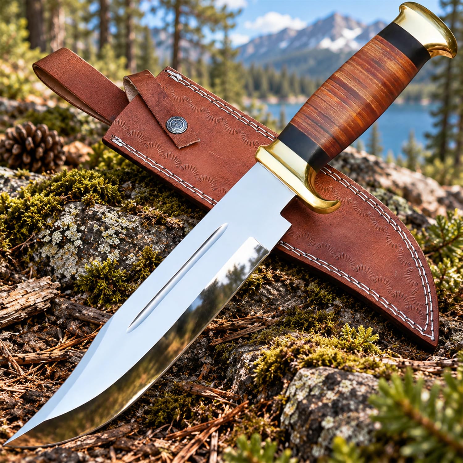 Amazon.com: EdgeLandKnives Bowie Knife with Sheath, Fixed Blade