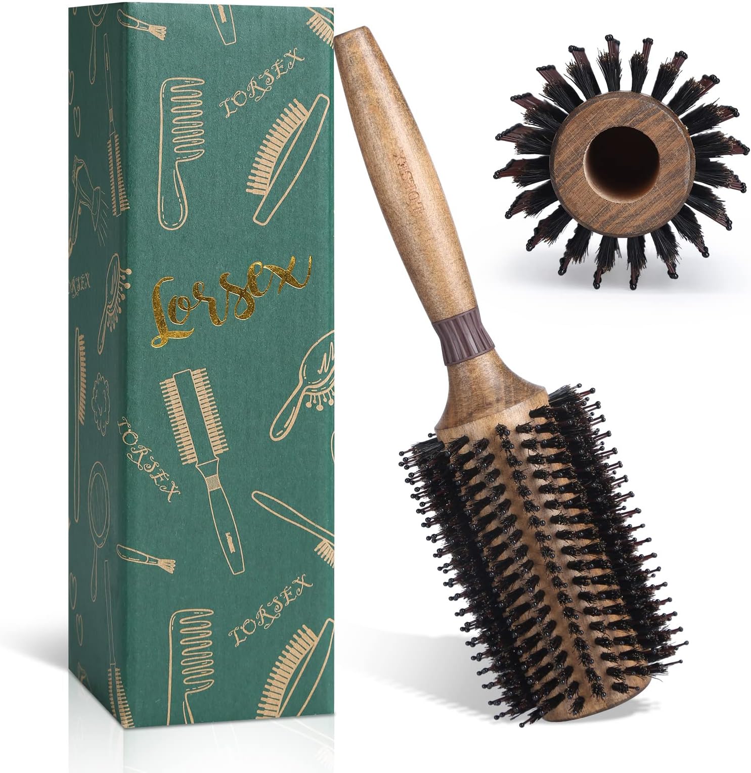 Medium Round Blow Dry Brush Boar Bristle, Thermal Metal