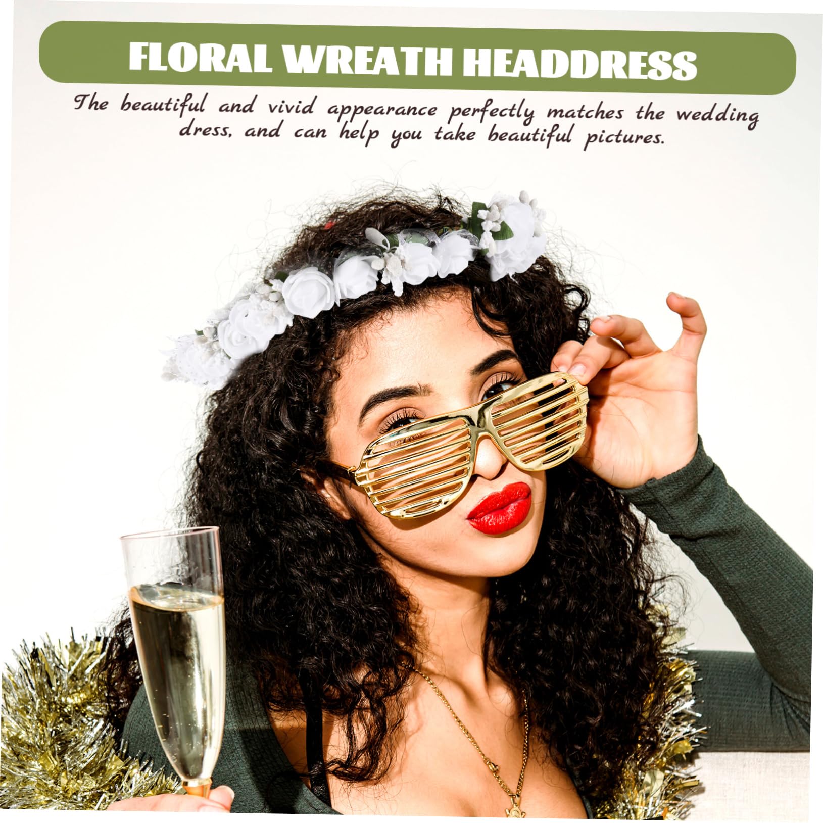 Healeved 5stücke Blumenkranz Haarschmuck Für Damen Elegantes Hochzeits-stirnband Mit Schaumrosen Und Perlen Für Braut Fotografie Und Besondere Anlässe Leicht Und Tragbar